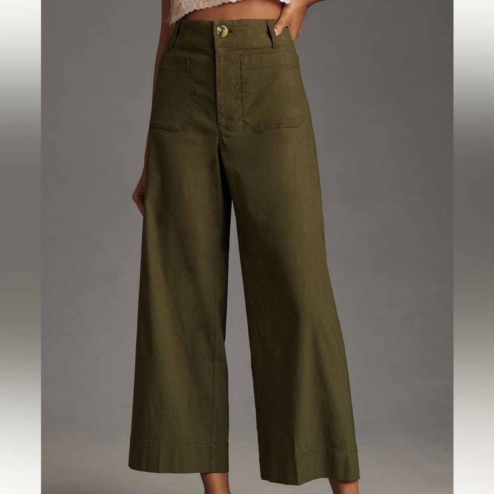Maeve Colette Cropped Wide-Leg Pants